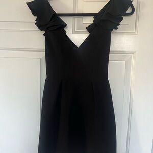 Amanda Uprichard Black Ruffle Mini Dress